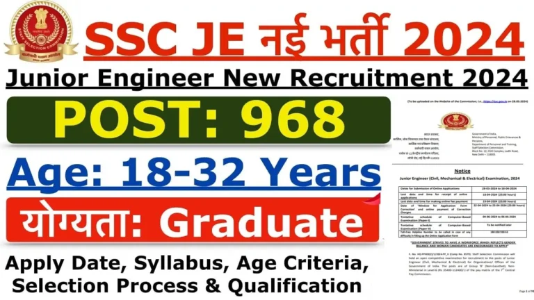 SSC JE Vacancy