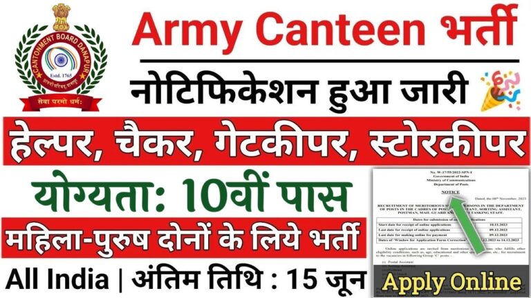 Army Canteen Vacancy