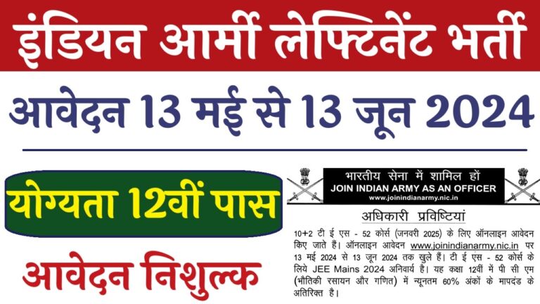 Indian Army Lieutenant Vacancy