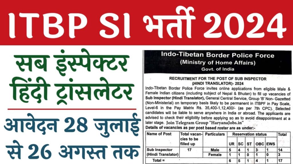 ITBP SI Vacancy