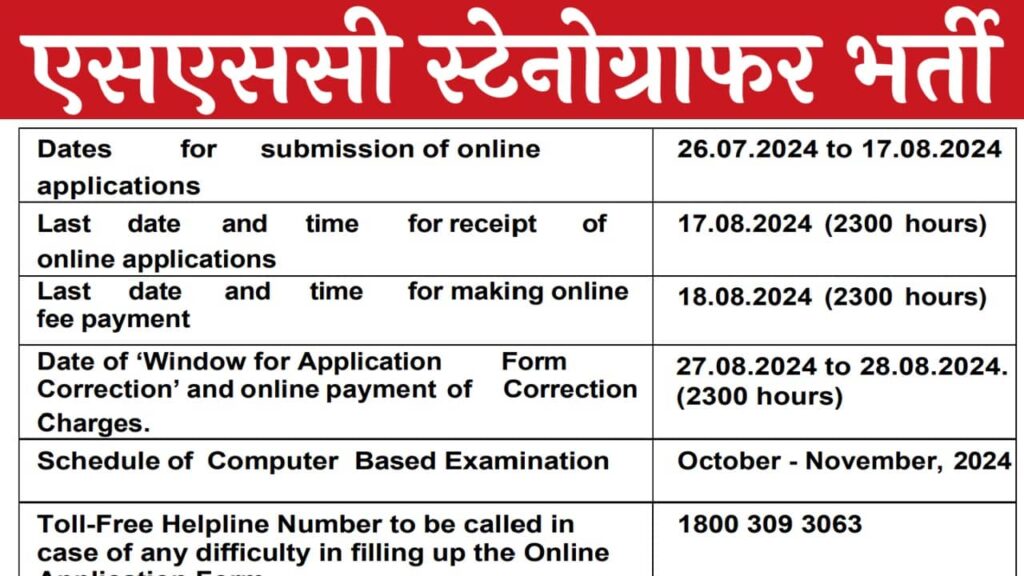 SSC Stenographer Vacancy