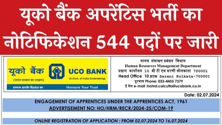 UCO Bank Apprentice Vacancy