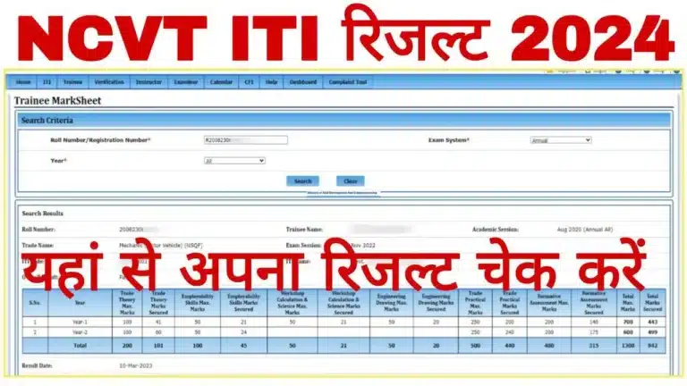 NCVT ITI Result Date