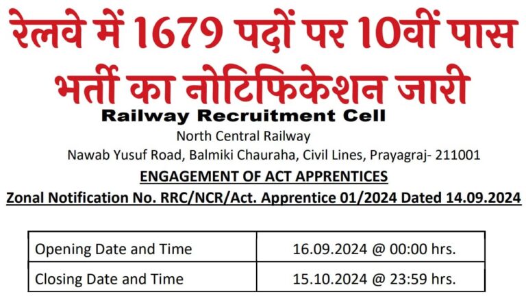 Railway NCR Vacancy