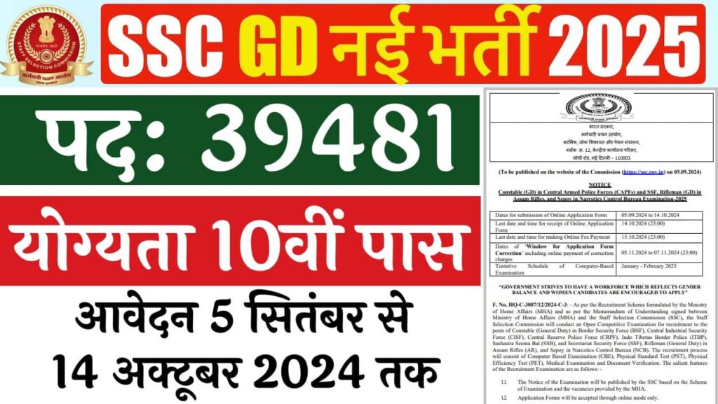 SSC GD Vacancy